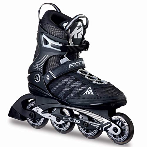 K2 F.I.T. 80 Hombres-Patines en línea de 2016 Negro Black/Silver Talla:12 US