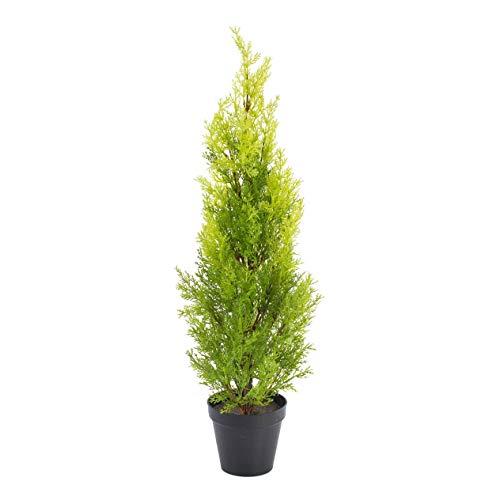 artplants.de Set de 2 x Ciprés Artificial en Tiesto Decorativo, 75cm - Resistente a la Intemperie - Planta Artificial - Árbol sintético