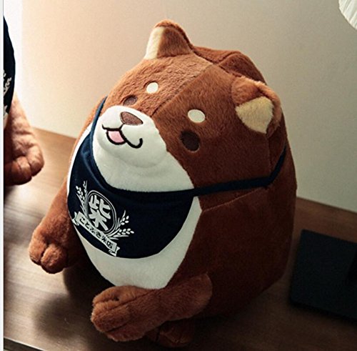 DDOQ Útil Peluche Suave 38 cm Precioso Shiba Inu Almohada Juguete de felpa Niños apoyos de la foto