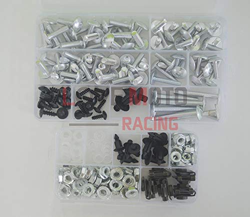 LoveMoto Juegos completos de Tornillos y Tuercas de carenado para FJR 1300 06-11 FJR 1300 2006 2007 2008 2009 2010 2011 Clips de fijación y Tornillos de Aluminio Plata