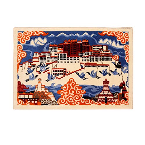 AINIYF Tapiz del Palacio Potala Tapiz de Lana de Nueva Zelanda Tapiz de Pared Oro Ombre Arte étnico Tallado a Mano Tapiz de Paisaje Tibetano (Color : A1)