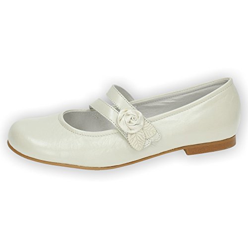 ANGELITOS 990 Mercedes Flor Piel NIÑA Zapato COMUNIÓN BEIG 34