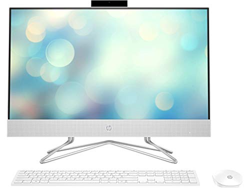 HP All-in-One 24-DF0017NS - Ordenador de sobremesa de 23.8" FHD (Intel Core i5-1035G1, 8 GB RAM, 512 GB SSD, gráficos Intel UHD, sin Sistema operativo) Blanco Nieve - Teclado QWERTY Español