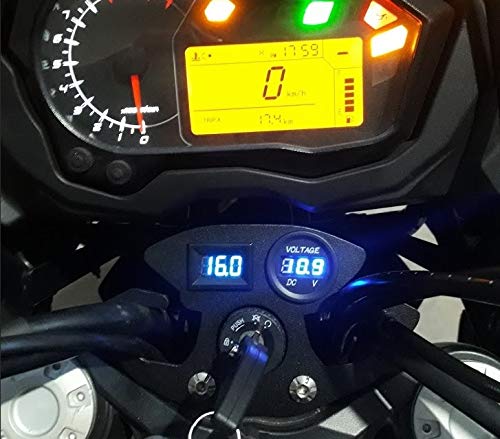 Placa de Montaje en Manillar Benelli TRK 502 / 502X con voltímetro y termómetro Ambiental Integrado (LCD Azul)