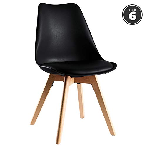 Regalos Miguel - Packs Sillas Comedor - Pack 6 Sillas Synk Basic - Negro - Envío Desde España