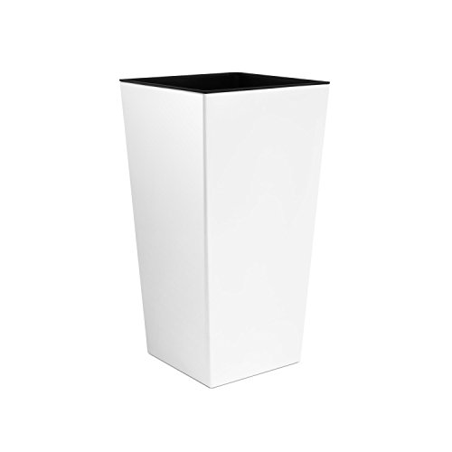 Unbekannt Macetero Urbi 50 cm Alto plástico Fower Pot con Interior Liner, 7 Colores, weiß, 26.5x26.5x50 cm