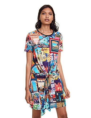 Desigual Postcards Dress Vestido, Multicolor (Tutti Fruti 9019), X-Large para Mujer