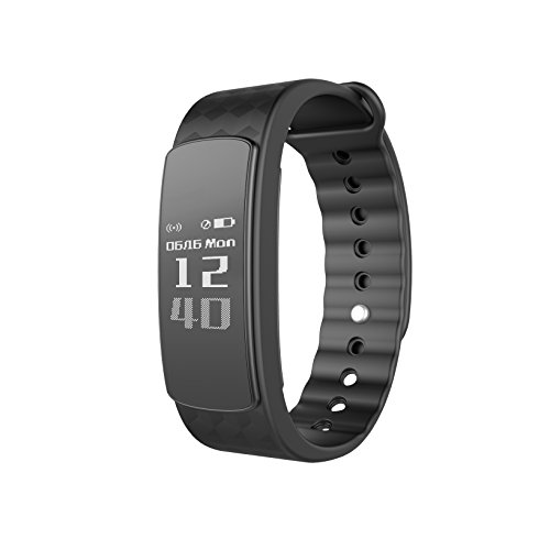 LEOTEC Pulsera de Actividad Multisports - Pulsera de Actividad, Monitor de Actividad,Sumergible y notificaciones Inteligentes, Color Negro