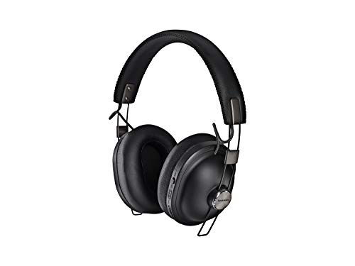 Panasonic RP-HTX90NE-K - Auriculares Inalámbricos (Noise Cancelling, 200 gr, 24 H de Batería, Carga Rápida, Unidad Control 40 mm, Cable Extraíble, Control Voz, Bluetooth, Diseño Clásico) Color Negro