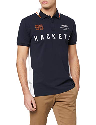 Hackett London Amr Multi SS Camiseta, Azul (5DJNAVY/White 5DJ), Large para Hombre