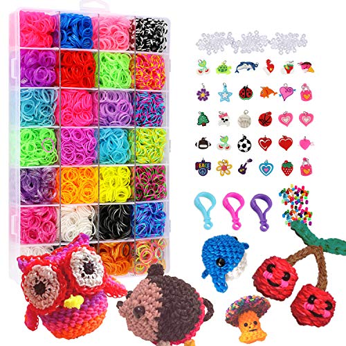 Magicfly Gomas Elásticas para Pulseras, Bandas de Goma para Hacer Pulseras DIY, Gomitas para Pulseras, 11870+ Kit para Rainbow Loom Pulseras Manualidades