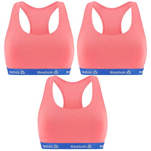 Reebok Talla M Top Deportivo para Mujer Rosa-95% algodón 5% Elastano, Pack de 3 PK1596