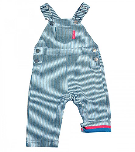 Toby Tiger Stripe Denim nuevo B Baby Peto, Azul/White Stripe, 6 Meses