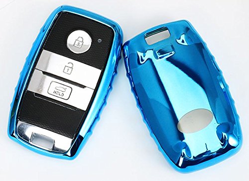 BizTech ® Cubierta de la llave del coche para KIA, resistente a los golpes, resistente a los arañazos, efecto de espejo de metal cromado, protección contra parachoques, decoración brillante