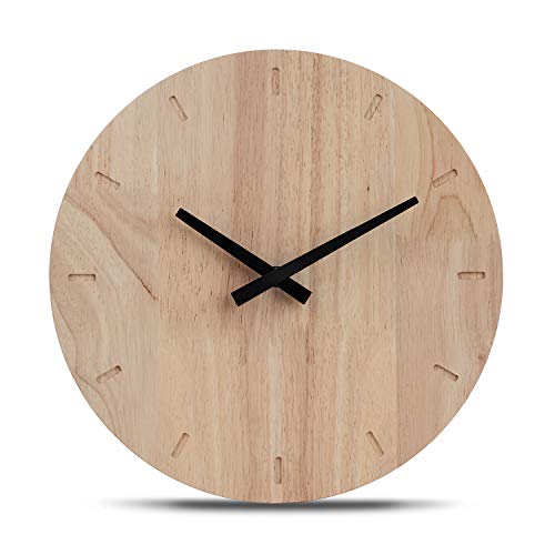 Cander Berlin MNU 8230 - Reloj de pared (madera, 30,5 cm, silencioso, madera maciza de roble)