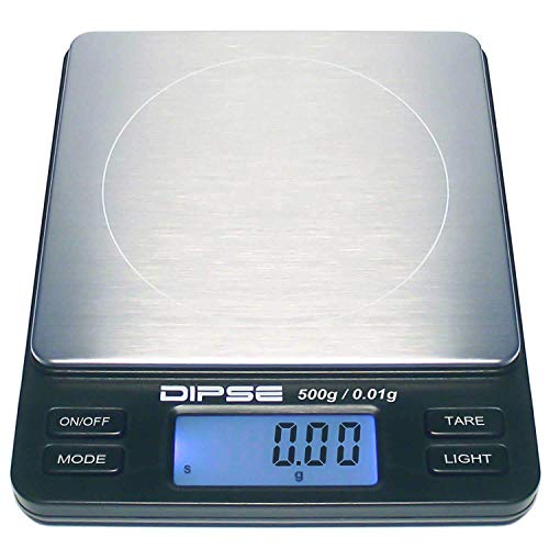Dipse - Báscula digital de precisión para laboratorio, TP-500 x 0,01, micro báscula digital con una resolución precisa de 0,01 g hasta 500 g / 0,5 kg