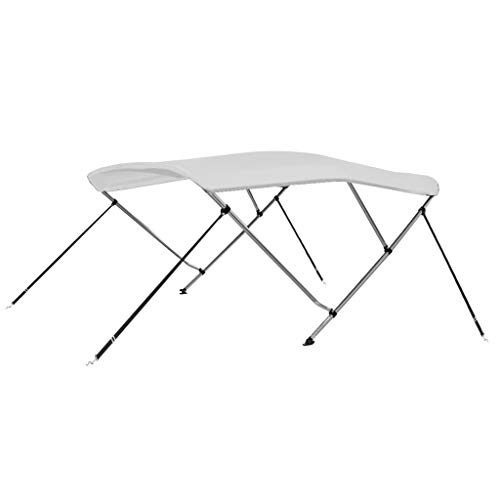 Festnight Toldo Bimini de 3 Arcos Toldos para Barcos Blanco 183x196x140 cm