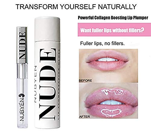 Nubyen Desnudo - Potente Volumizing, Aumento, Plumping Serum Lip Gloss Formulado por un equipo de médicos y cosméticos Científicos como una alternativa a los rellenos de labios 1.83oz