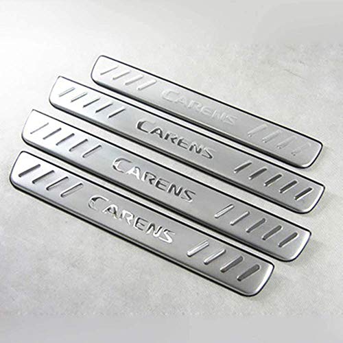 NA 4Pcs Acero Inoxidable Umbral de Puerta, para KIA Carens 2013-2018, Coche Door Sill Accesorio Placa Laterales Listones Styling Proteccion Bienvenido Patada Pedal Desgaste