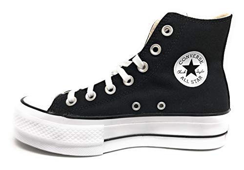 Converse Chuck Taylor CTAS Lift Hi, Zapatillas para Mujer, Negro (Black/White/White 001), 36.5 EU