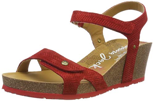 Panama Jack Julia Menorca, Sandalia con Pulsera para Mujer, Rojo (Rojo B1), 38 EU