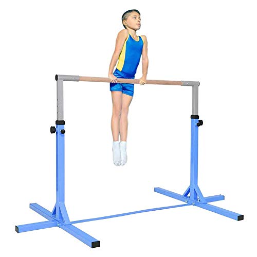 DBSCD Barras de Gimnasia de los niños horizontales, Columpios, Palo de los niños de Altura Regulable formación, Altura Ajustable de Acero Inoxidable, Capacidad de Carga de 160 Libras, más Stabilit