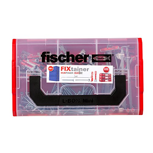 fischer 541106 Maletín Tacos, Rojo, Set de 200 Piezas