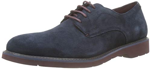 Geox U Garret A, Zapatos de Cordones Derby para Hombre, Azul (Navy/Bordeaux C4335), 43 EU