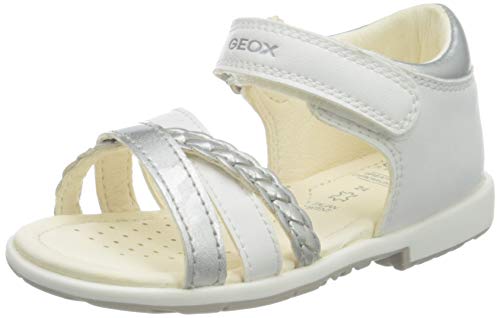 Geox B Verred A, Sandalias de Punta Descubierta para Bebés, Blanco (White/Silver C0007), 22 EU