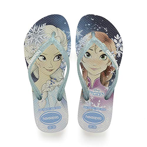 Havaianas Kids Slim Frozen, Chanclas para Niñas, Multicolor (White), 35/36 EU