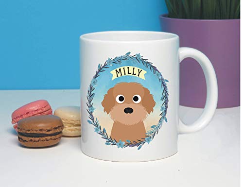 Labradoodle - Taza personalizable con dibujos animados de perro labrador, cría de caniche de cruce, regalo de 11 oz