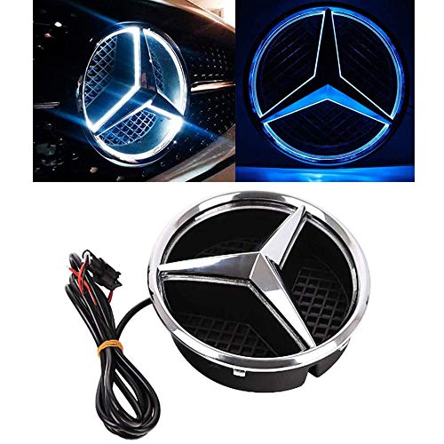 Logotipo de la Parrilla Delantera del Coche de la Estrella Emblema de LED Iluminado Centro Placa Frontal luz de la lámpara para Mercedes Benz 2013-2015 A B C E R GLK ML GL CLA CLS CLAS,Blue Light