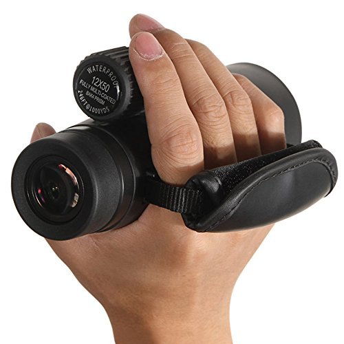 Ueasy - Monocular para observación de aves, impermeable de alta potencia con correa lateral de mano, trípode (12 x 50 cm)  c