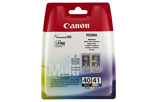 Canon PG40 & CL41 - Pack de 2 cartuchos de tinta original, negro, color