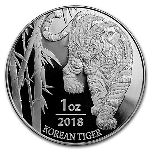 Chewies Collection 2018 Corea del Sur Tigre, 1 Troy Onza .999 Plata, Prueba de inversión