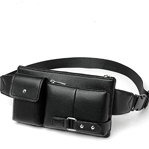 DFV mobile - Bolso de Piel Bandolera Riñonera para Ebook, Tablet y para Samsung Galaxy Ace S5830 - Negra