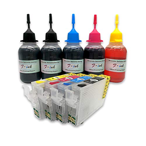 FINK 5 x 50 ml Kit de recarga de tinta de repuesto para Epson 502 o 502XL, funciona con impresora Epson Expression Home XP-5100 XP-5105 XP-5115 Workforce WF-2860D WF-2860DWF WF-2865DWF