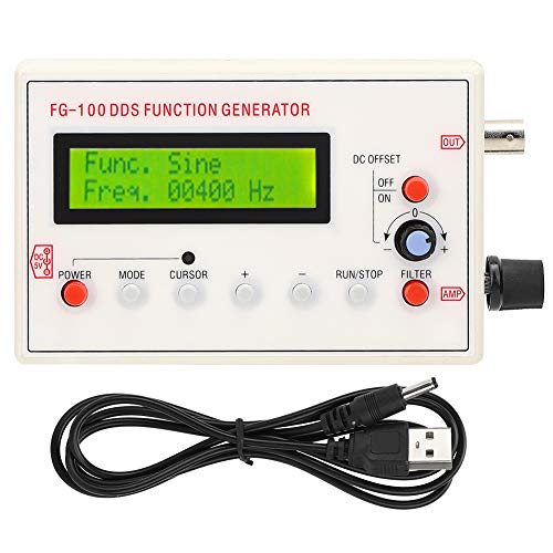 Generador de Frecuencia, Generador de Funciones DDS Amplificador de Forma de Onda de SeñAl Frecuencia Pantalla LCD 1HZ ‑ 500KHZ, para Atenuador Osciloscopio, Ajuste Respuesta Impulso Sonda