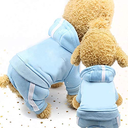 Lj New! 2 PCS Ropa for Perros Mascotas for la Capa Perros Monos Mono Animal doméstico del Gato del Perro de Perrito Ropa for Mascotas Perros Ropa De Espesor, tamaño: M (Azul) (Color : Sky Blue)