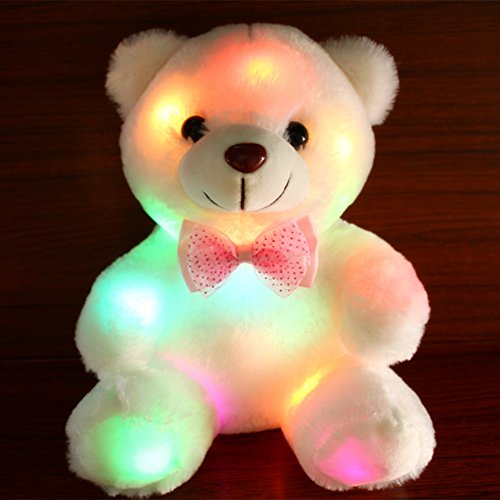 RENNICOCO Reniccoco - Oso de Peluche con LED Luminoso Nocturno de Colores con Luces de Peluche, Regalo para niños de Pascua, Navidad, cumpleaños, Ocasiones de Vacaciones de Halloween