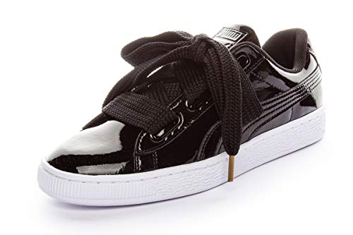 PUMA Basket Heart Patent WN'S, Zapatillas para Mujer, Negro Black Black, 38 EU