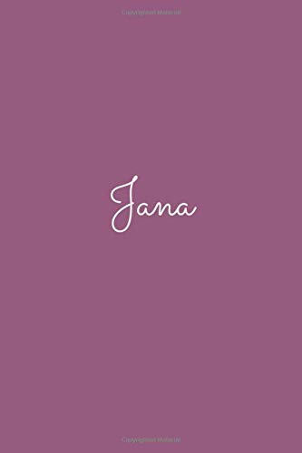 Jana: notebook with the name on the cover, elegant, discreet, official notebook for notes, dot grid notebook,