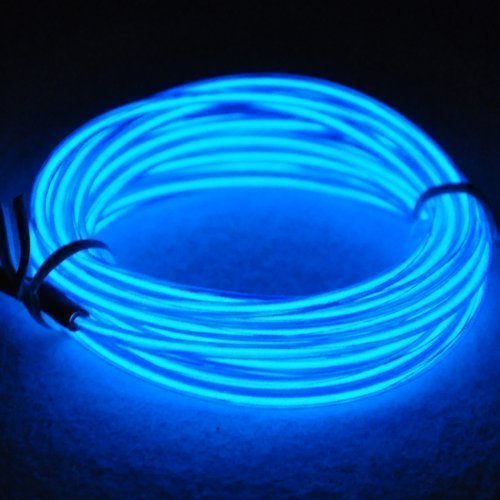 Tira de Luces 9ft LED Neon de colores,Mangueras Flexibles YiYunTE Iluminación de Tira con Controlador Box,2 AA Pilas Funcionado(azul)