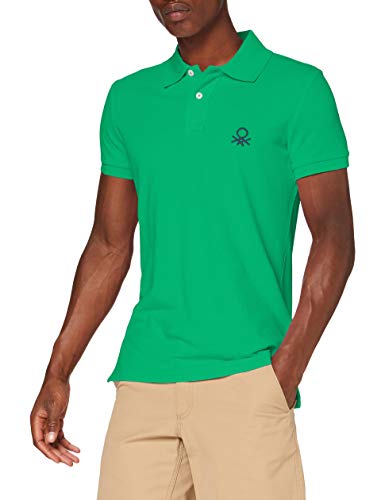 United Colors of Benetton Polo Slim Manica Corta, Verde (Bright Green 108), X-Large para Hombre