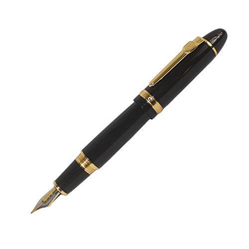 Zoohot Jinhao 159 Pluma estilográfica Guarnición negra del oro de la laca (oro)