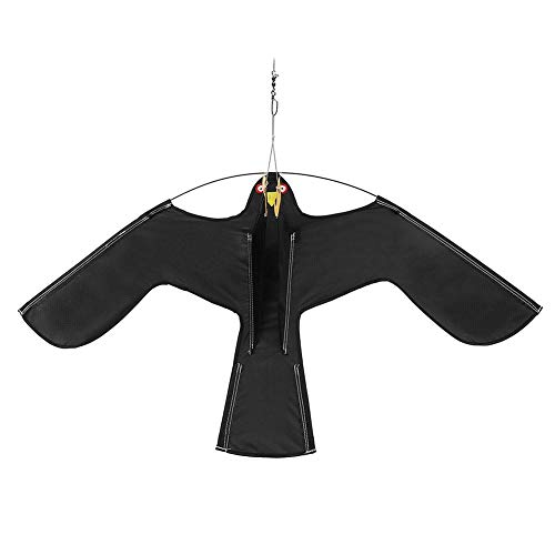 S-tubit Repelente de pájaros Extensible Negro, Espantapájaros voladores de águila espantapájaros, Espantapájaros Volador espantapájaros en Forma de Cometa para jardín al Aire Libre Jardín de Granja