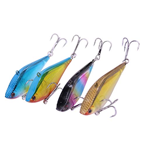 VORCOOL Señuelos Crapbaits sin traqueteo Lipless con Ganchos triples Mustad Rattlebaits Trastos pesqueros Duro Pack de 5