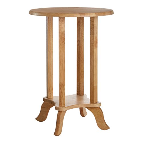 Premier Housewares - Mesa Auxiliar Redonda (Madera de Caucho, 55 x 39 x 39 cm)