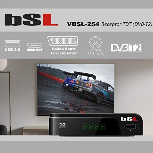 Sintonizador TDT-T2 VBSL-254 | Alta Definición | USB reproductor multimedia | HDMI | Euroconector SCART | Mando a distancia.