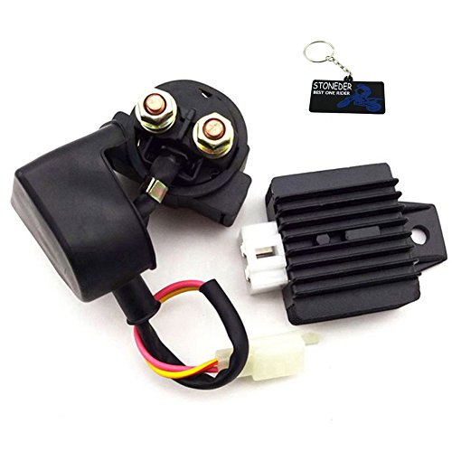 STONEDER Relé Solenoide Rectificador Regulador de Solenoide para 50 cc 110 cc 125 cc chino Lifan Loncin ATV Quad